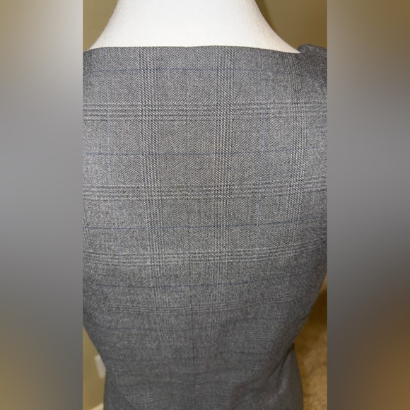 Reitmans Dress Gray Plaid Sheath Midi Square Neck Sleeveless Women’s Size 9 - Picture 4 of 13